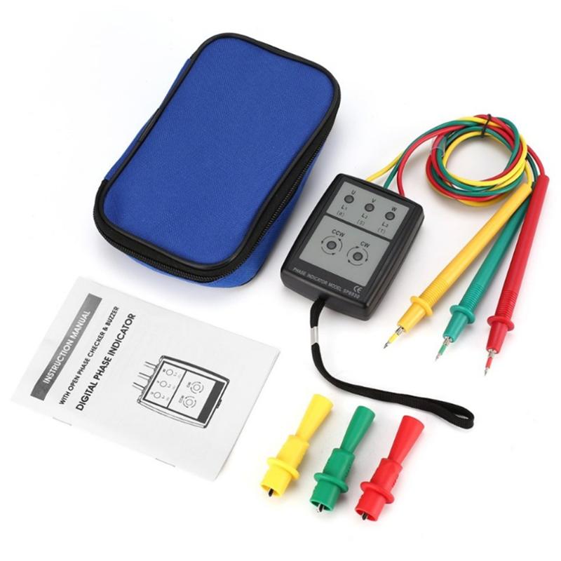 ABHB-Phase Detector Current Tester With LCD Light And Buzzer Prompt For Judging Phase Sequence And Rotation Direction