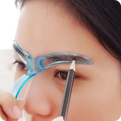 Plantilla de cejas azul, plantilla para modelado de cejas, kit de maquillaje de belleza, plantilla de guía de dibujo de cejas reutilizable, herramienta de maquillaje DIY