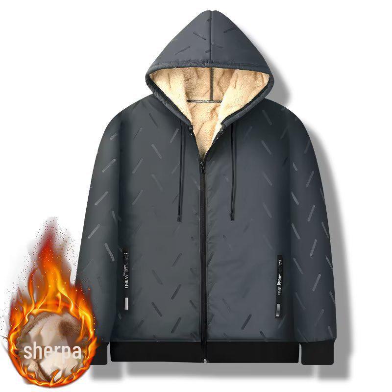 Men's Hooded Lambskin Velvet Winter Jacket
