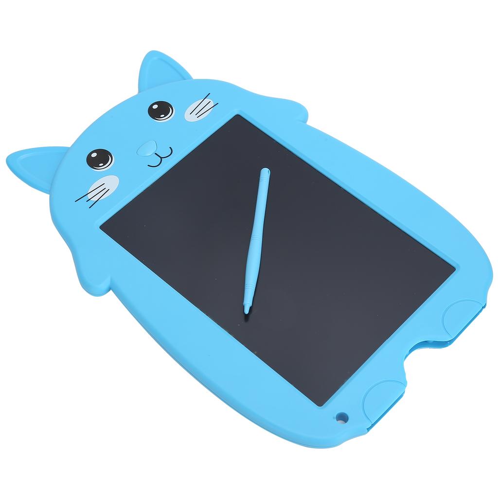 9in LCD Writing Tablet Cartoon Cat Digital Drawing Board with AntiErasing Lock for Children(Blue )