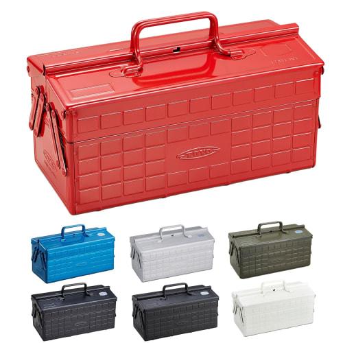 Toyo Steel (TOYO) 2-Tier Steel Tool Box ST-350, Red [Approx. 35cm Wide X 16cm Deep X 21cm High], Made In Japan, Tool Box, Storage Box
