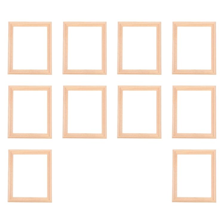 1/12 Scale Natural Wood Mini Album Frames Realistic Tiny House Decors Crafting Supplies