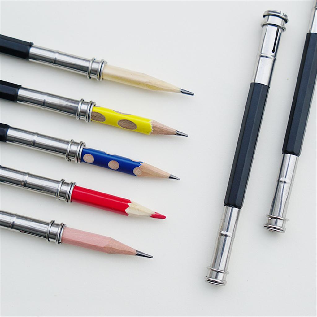 Double Ended Metal Pencil Extenders Adjustable Pencil Handle Lengthener For 8mm-1mm Diameter Pencil Art Writing Tool