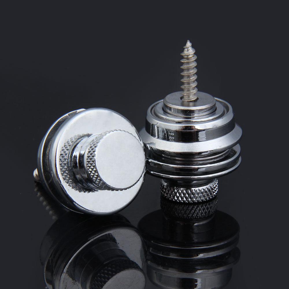 2pcs Electric Guitar Strap Locks Zinc Alloy Guitar Strap Buttons Strap Fixing Pin Replacement Musical Instrument Accessories