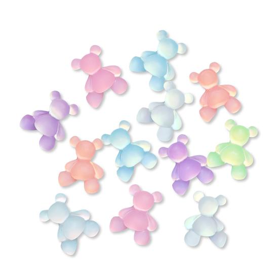 10Pcs Nail Decorations Vibrant Color Creative Shape Stunning Visual Effect Non-Fading Luminous 3D Bear Manicure Ornaments for Nail Salon