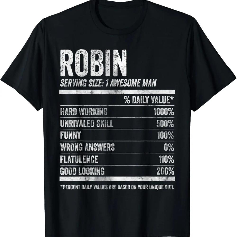 

Mens Robin Nutrition Personalized Name Shirt Funny Name Facts T-Shirt S