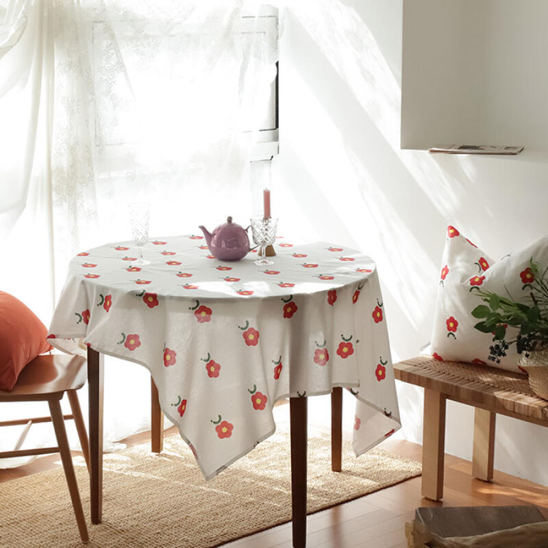 

Two Red Flower Tablecloths