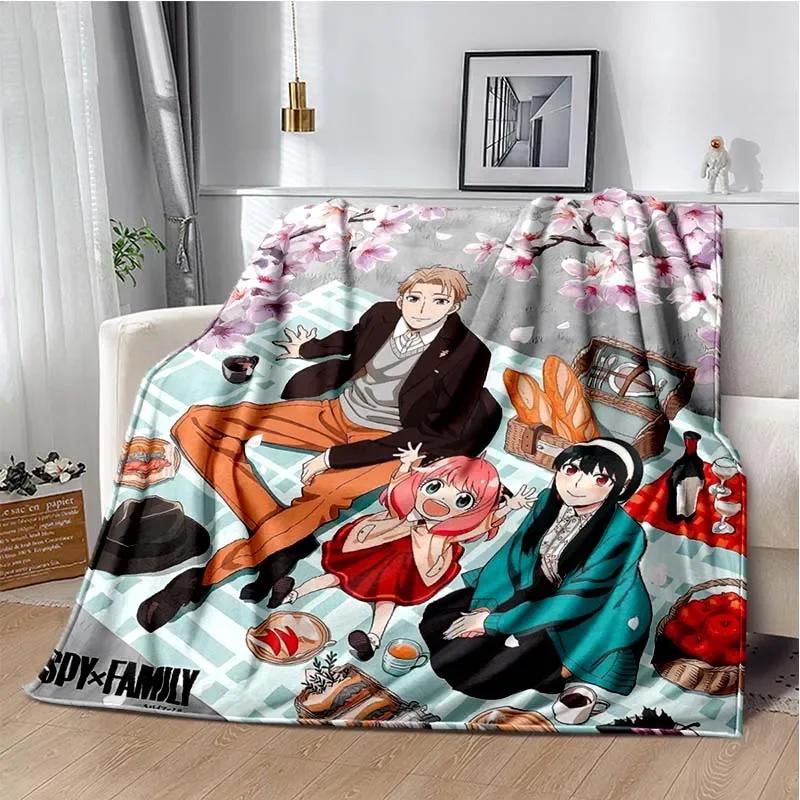 Spy x family Cartoon anime Kawai Throws Blanket Kid Super Home Soft Flannel Blanket for Travel Bedding Blanket for Birthday Gift