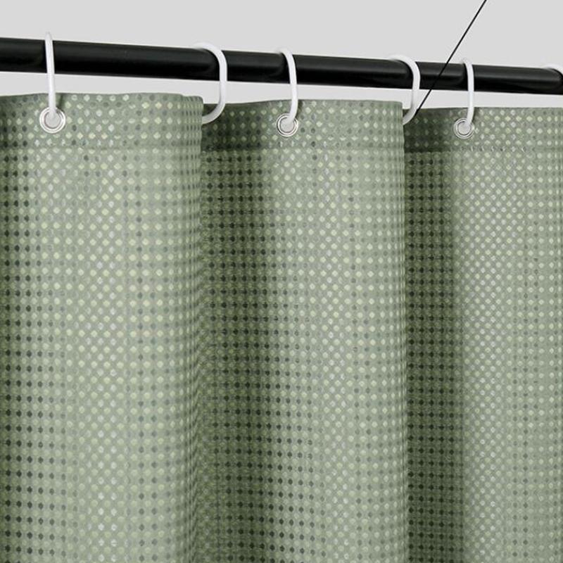 Peva Waterproof Bathroom Shower Curtain with Hooks Mildew-Proof Window Curtain Thickening Bath Curtain Home Shower Accessories