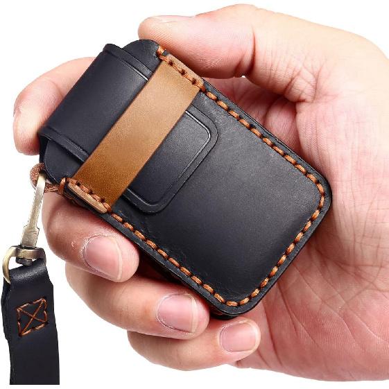 EASYANT 4 Button Leather Remote Key Fob Case Cover Compatible with Mazda 3 -2024 Hatchback 6 CX-5 CX-30 CX-9 Black