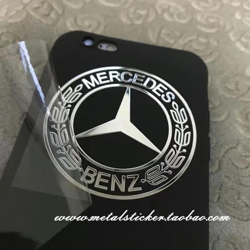 3cm 5cm Round Wheat Star Badge Thin Nickle Logo Car Sticker for Mercedes Benz Window Windshield Ipad Phone Accessory Logo