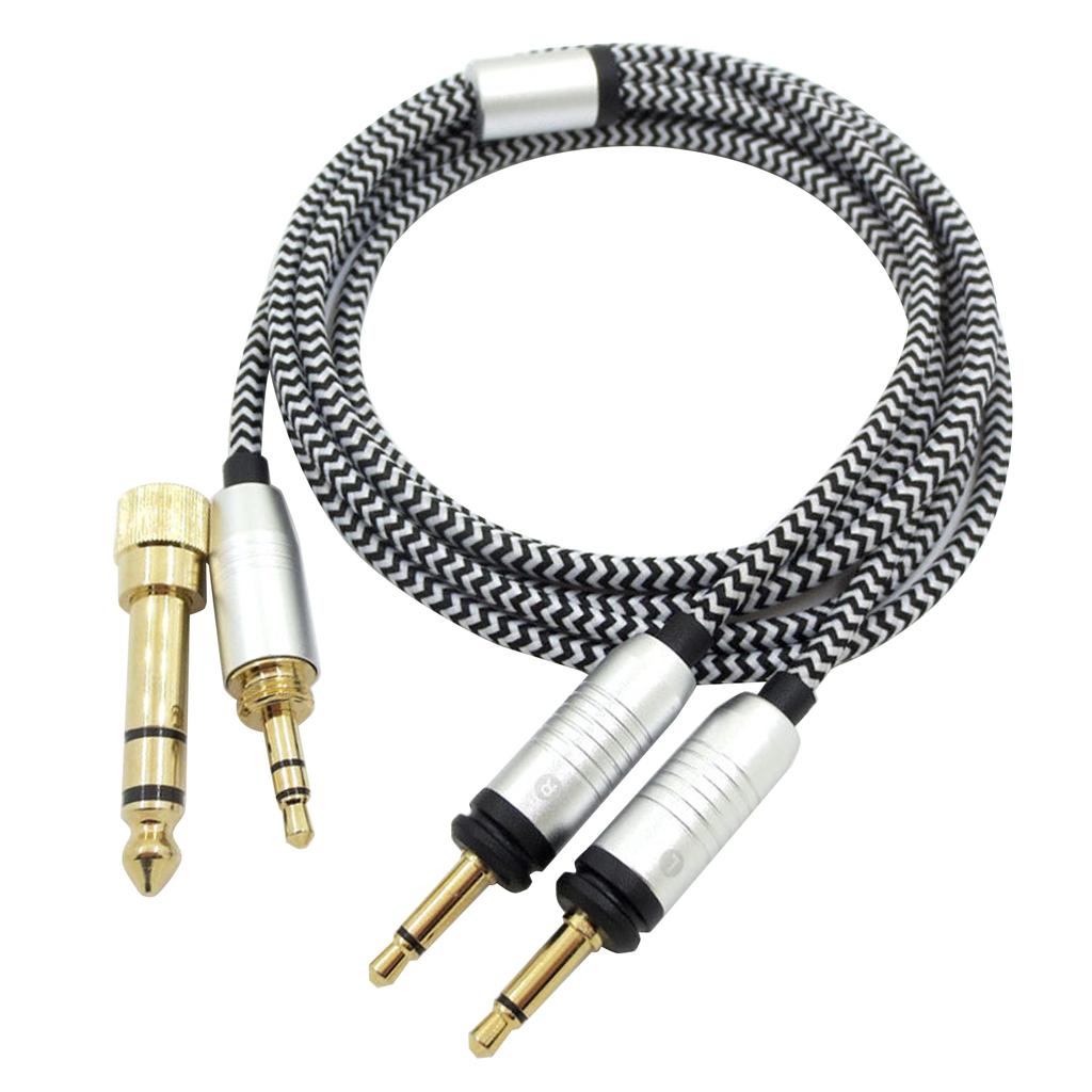 Headsetkabel OFC-tråd för Focal ELEGIA-hörlurar 3,5 mm och 6,35 mm till dubbla 3,5 mm kontakter hankabel 150 cm/59,06 tum