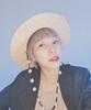 Internet Celebrities With The Same French Celebrity Retro Elegant Pearl Chain Treasure Grass Flat Top Top Hat Women'S Summer Sunshade Vacation