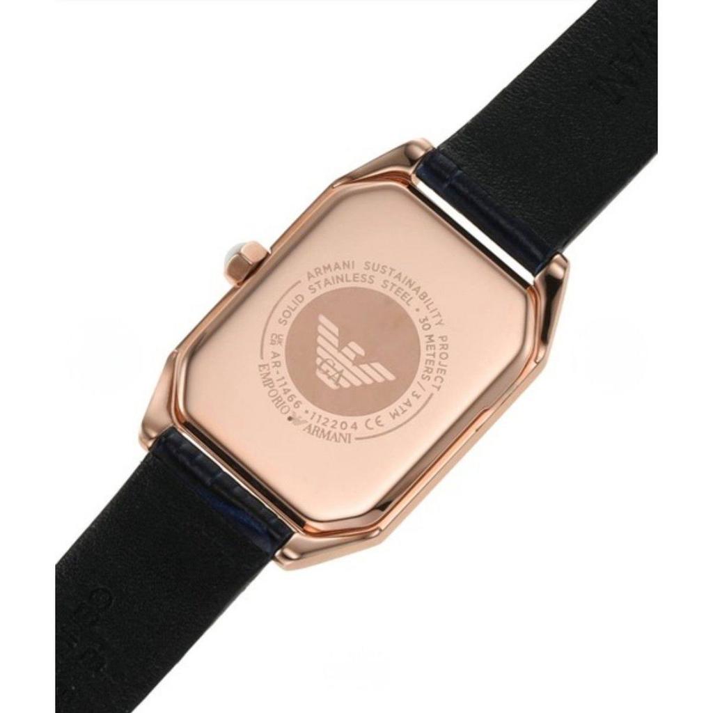 Used EMPORIO ARMANI Women's Watch Octagon Navy Emporio Armani Watch Analog Leather AR11466