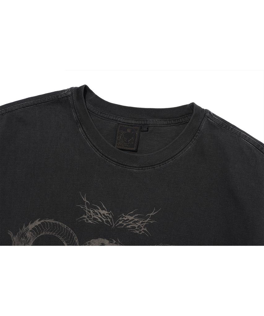 IFYOUWANT Distorted Pigment Tee Smoke Black