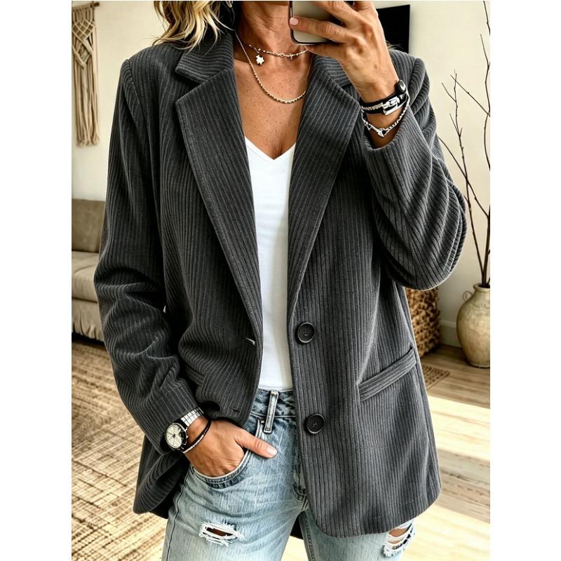 Women S Vintage Corduroy Blazer Casual Long Sleeve Autumn Winter