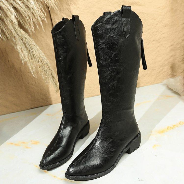 2025 autumn and winter new fashion boots pointed V mouth tall tube long tube but knee fashion Korean version versatile British