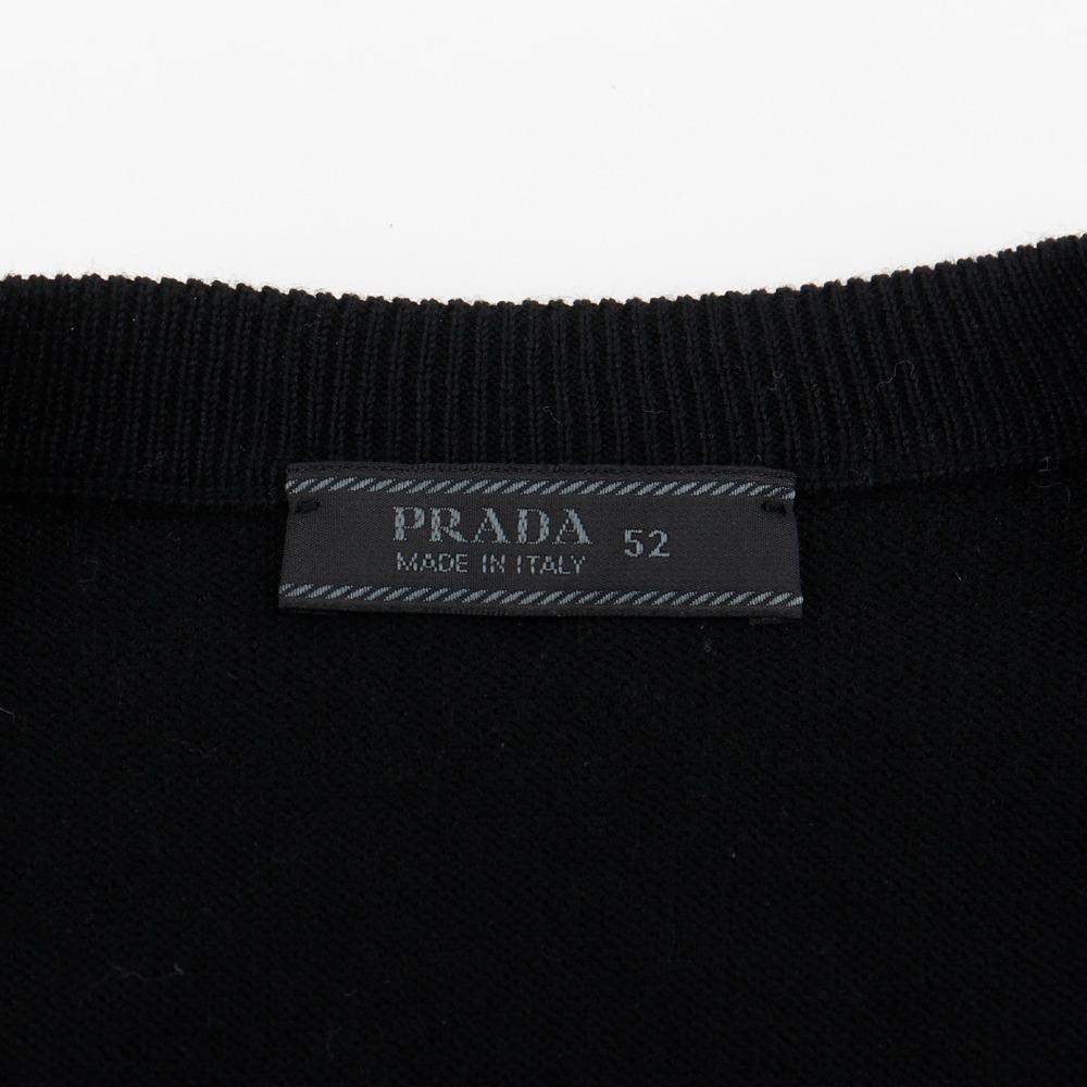 Prada Argyle-Pullover LAY032872 schwarz Wolle/Nylon/Kaschmir Herren Gebraucht