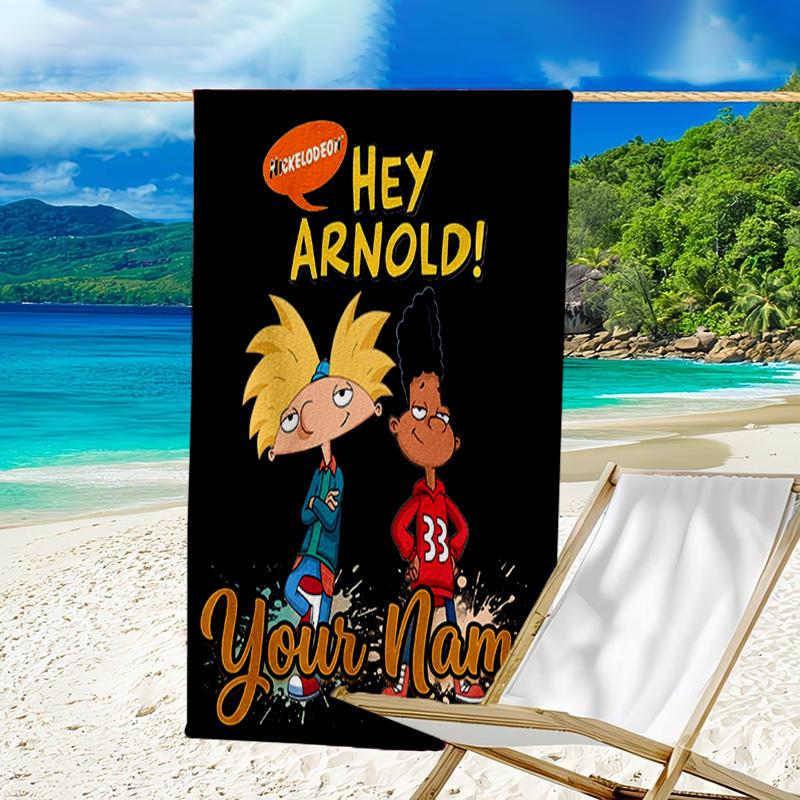 Custom Name Beach Towel Friendship Laughter Arnold Beach Towel, Soft Microfiber, Gift for Her/Him, Birthday, for Pool, Beach, Travel, Fan gifts