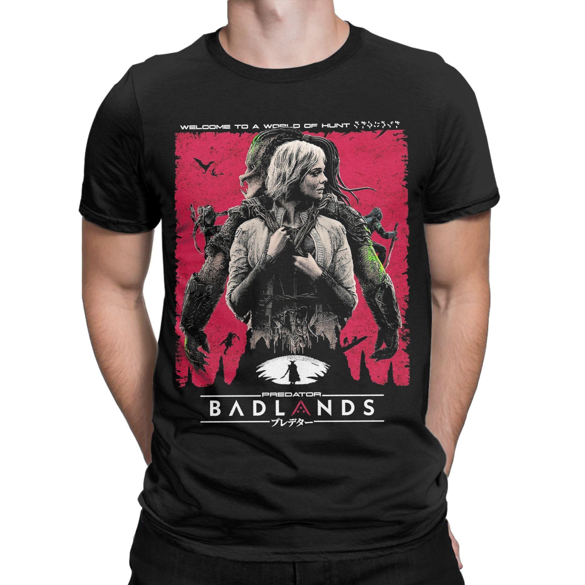 Herren P-Predators Dek Yautja Thia Badlands T-Shirt Krieger Baumwolle Oberteile Lässig Kurzarm Rundhals T-Shirts Neuankömmling T-Shirt XL