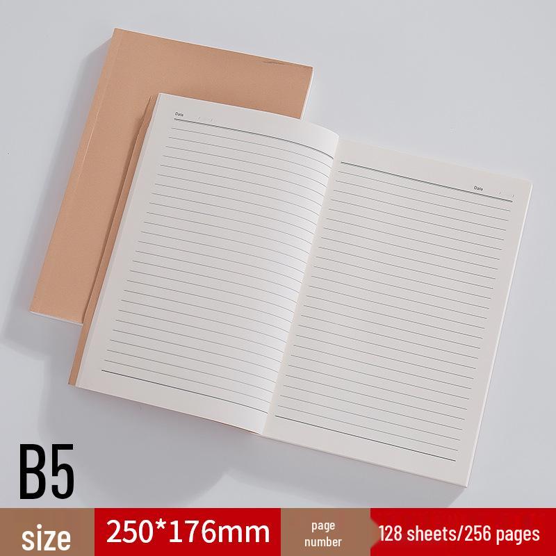 A5 Kraft Paper Notebook: Blank/Lined, B5 Notepad, Foldable Sketchbook for Students