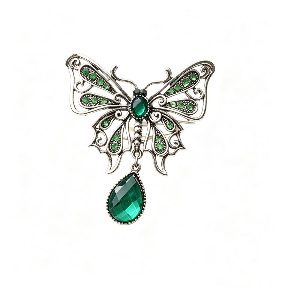 Hollowed-out Butterfly Brooch, Luxury Banquet Crystal Insect Pin, Women's Coat Dress Accessory