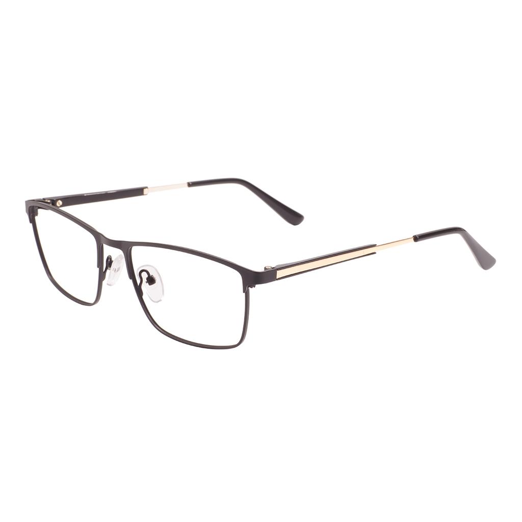 Metal Square Full Rim Glasses Frame Medium Size Men's Stylish Rectangle For Medical Optical Prescription Lenses
