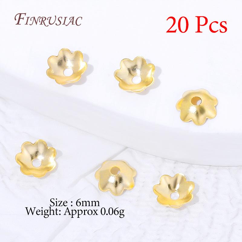 Multiple Styles 18K Gold Plated Beads Caps For Jewelry Making,Brass Flowers Caps For Bracelets DIY Accessories,Tassel End Cap
