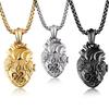 Openable Human Heart Charm Pendant Necklace In Stainless Steel Anatomically Correct Heart Necklace Punk Nurse For Lovers