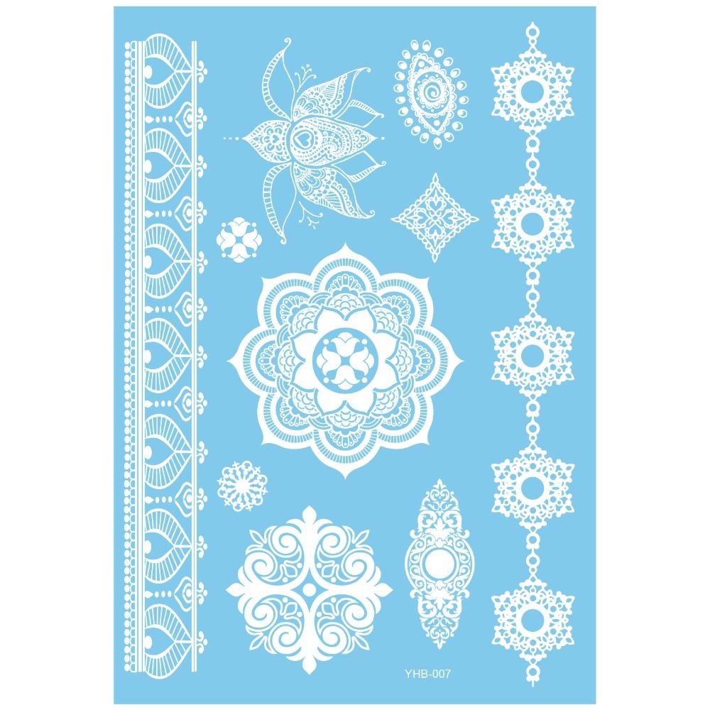 Lace Flower White Tattoo Stickers Long-lasting Butterfly Tattoo Stickers Women Men