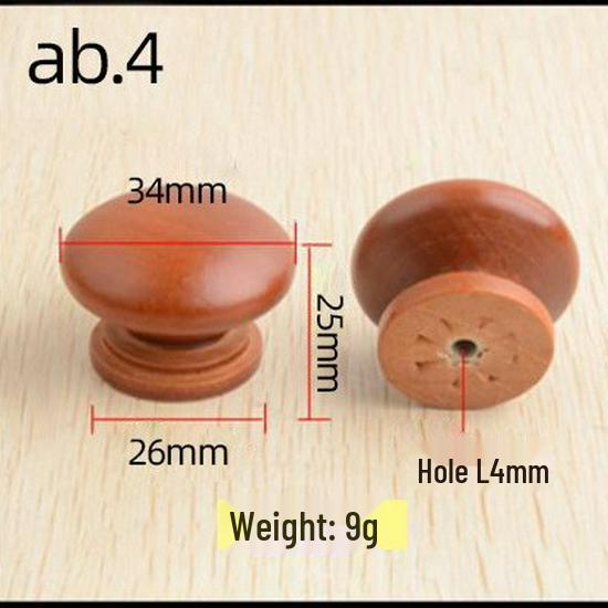 Solid Paulownia Wood Round Drawer & Cabinet Handle
