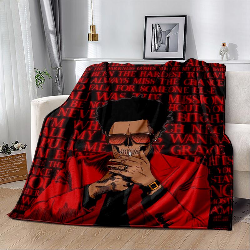 3D The Weeknd X.O R&B Singer Blanket,Soft Throw Blanket for Home Bedroom Bed Sofa Picnic Travel Office Cover Blanket Gift Kids