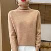 Women's Pure Wool High-Neck Sweater: Solid Color, Loose Fit, Thickened Base Layer, Autumn/Winter Collection