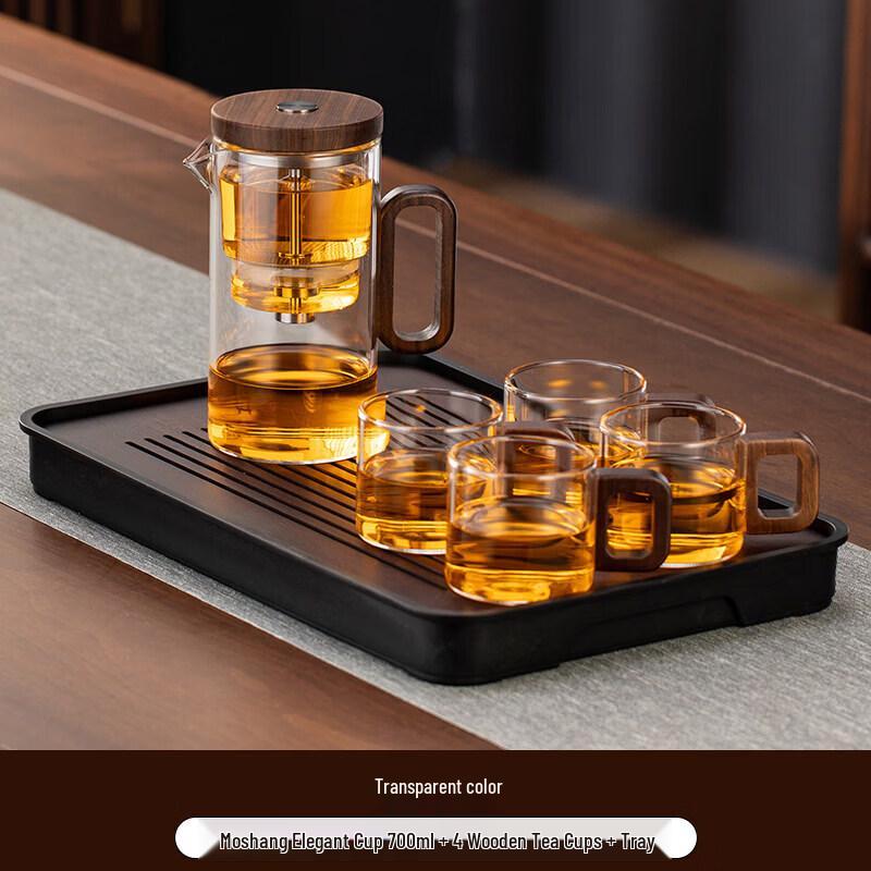 Qiwei One-Button Glass Lined Tea Infuser Pot