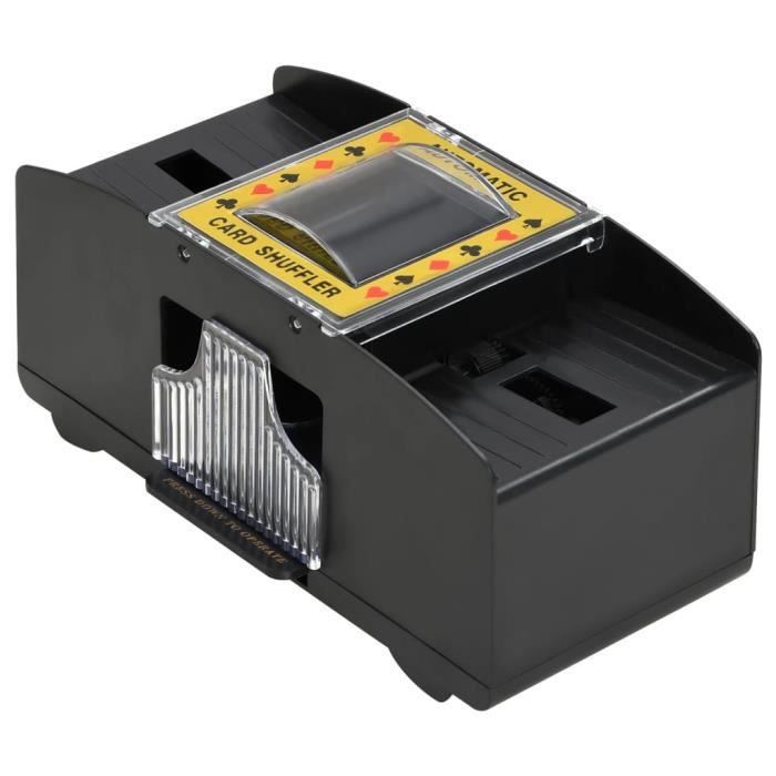 Mélangeur de cartes - Noir - Automatique - Sans fil - 2 jeux - Léger et pratique