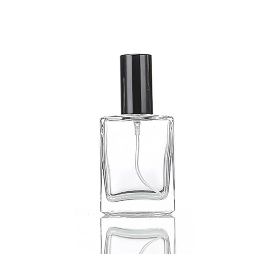 5PCS 10PCS 15ml 30ml 50ml Clear Mini Sample Refillable Perfume Spray Glass Atomizer Bottle With Black Golden Silver Lid