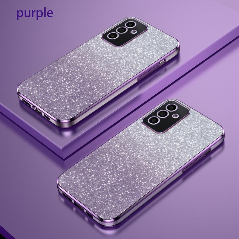 

For Samsung Galaxy A34 5G Luxury Electroplated Glitter Case For Samsung A34 5G Soft Bumper Transparent Phone Back Cover For Galaxy A34 5G фиолетовый
