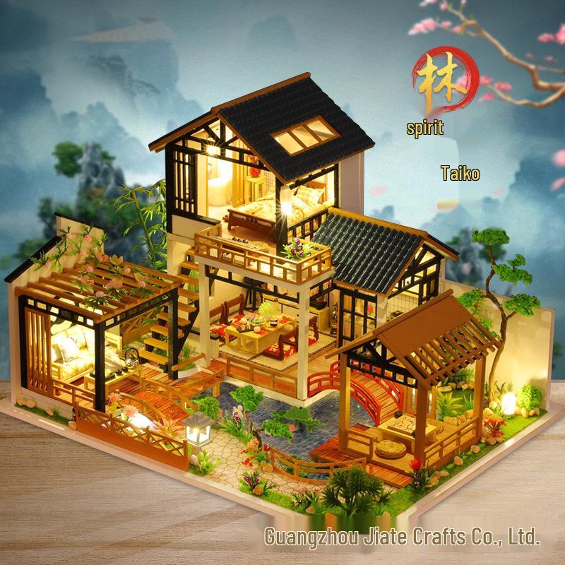 

Jiate DIY Ancient Forest Garden Bookend Model – Handmade Assembly Kit P018-A Forest Garden Rural Living (English Manual)