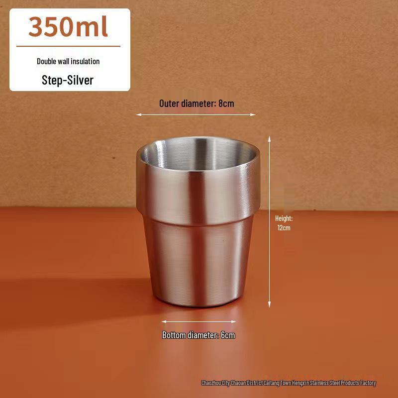 Korean Style Double Layer Insulated 304 Stainless Steel Cup for Water, Tea, Coffee, Beer, and Cold Drinks