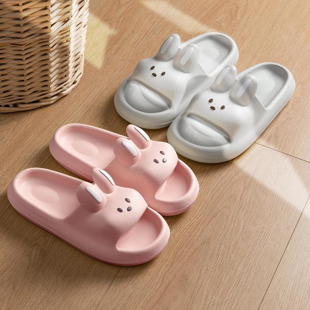 Cartoon Rabbit Women Slippers Summer Beach Thick Bottom Home Slides Comfortable Soft Bathroom Slippers