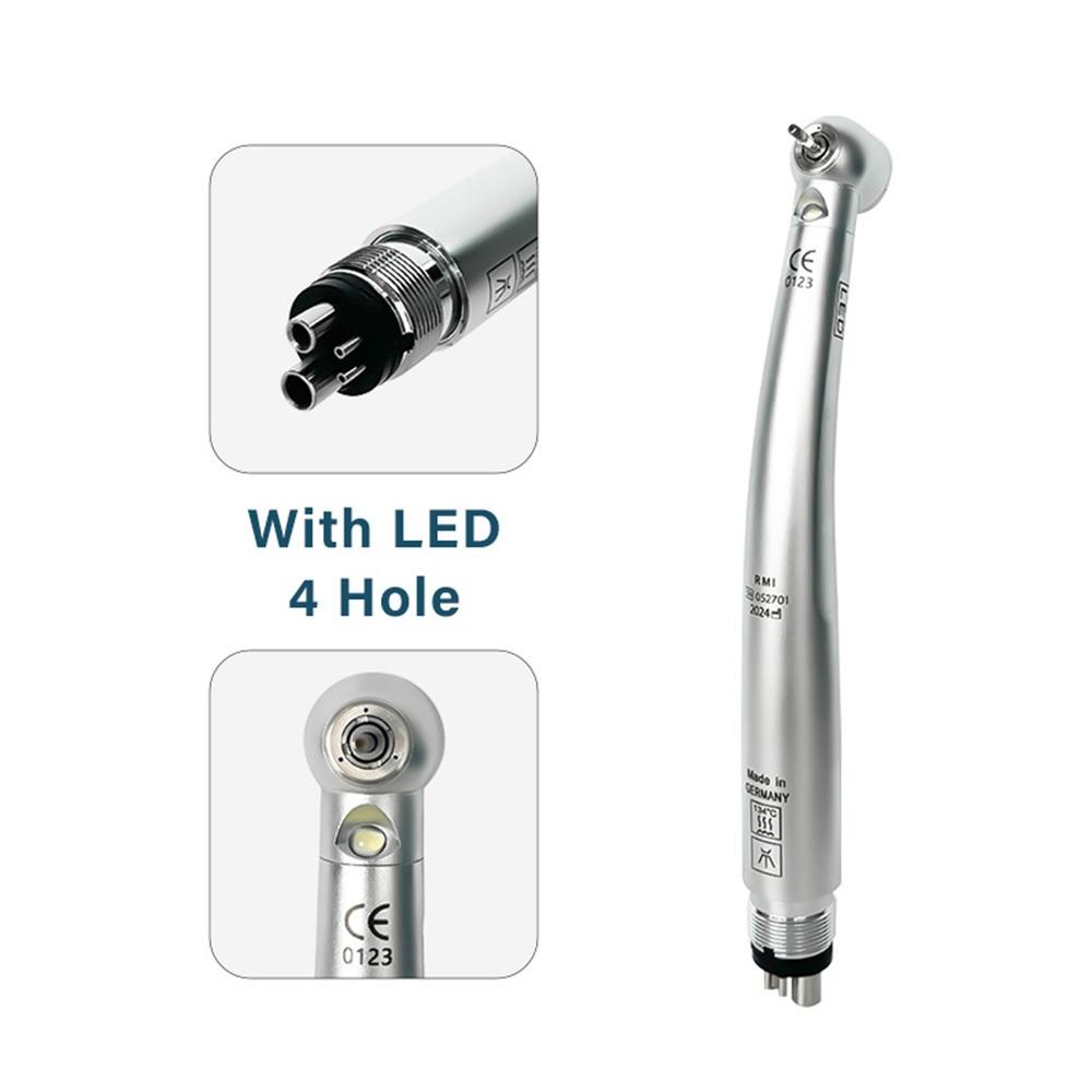 

NICEDEN Sirona T3 LED Dental Handpiece Ceramic Bearing 4/ 2holes Push Button Triple Water Spray Dental High Speed Handpiece 4 holes