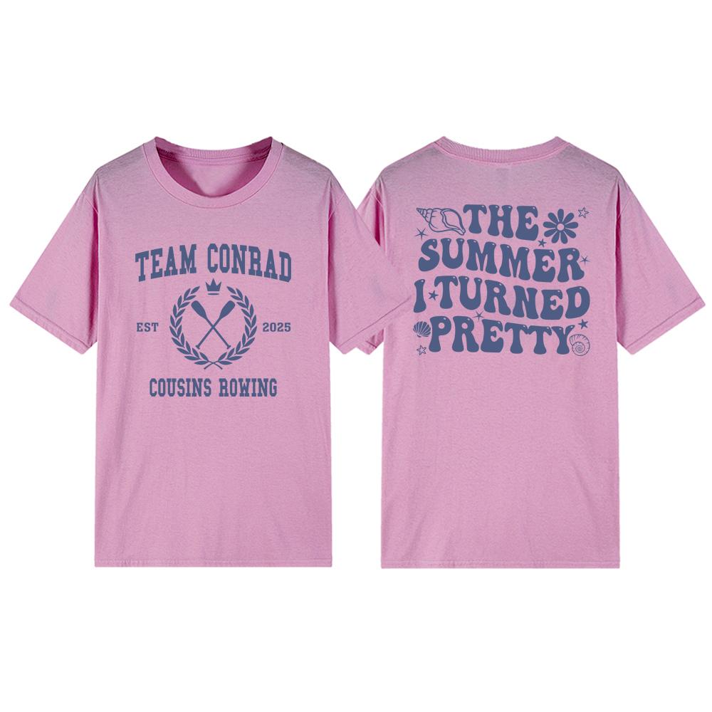 

Літо, коли я стала гарненькою Футболка TSITP Команда Конрада Футболка Чоловіча Жіноча Футболки з коротким рукавом Пляжна Літня Футболка з вайбом Вуличний одяг Топи L рожевий