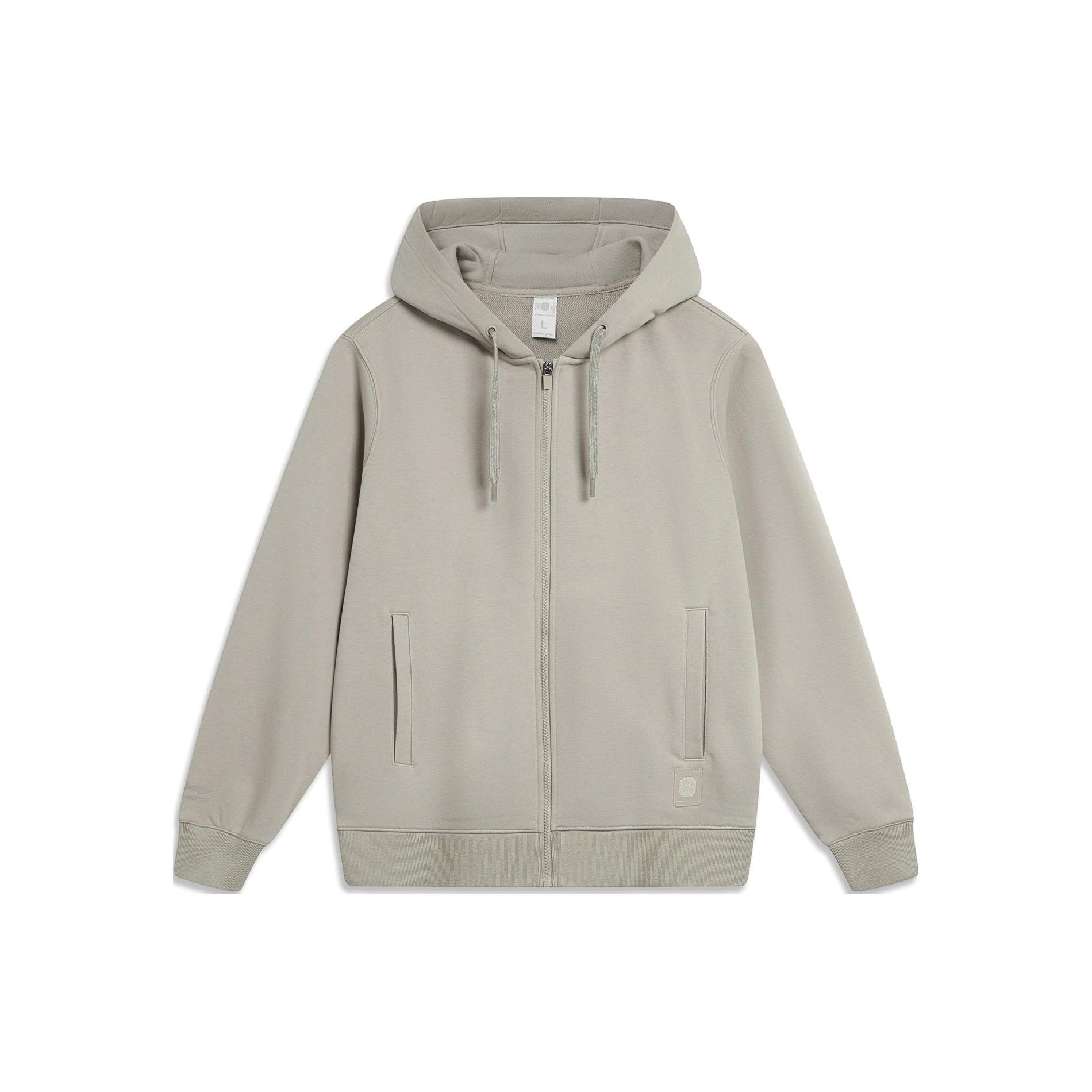 Li-Ning AWDT967-7 Men s Lifestyle Chinese Color Full Zip Hooded Jacket Stone Grey 2XL