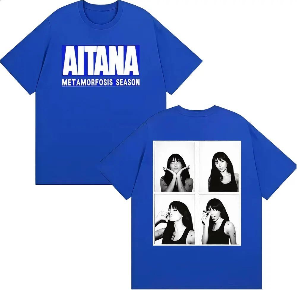 Singer Aitana Met Amorfosis Season Graphic Cover Tshirt Unisex Women Clothing Fashion Aesthetic T Shirts Loose Cotton T Shirt