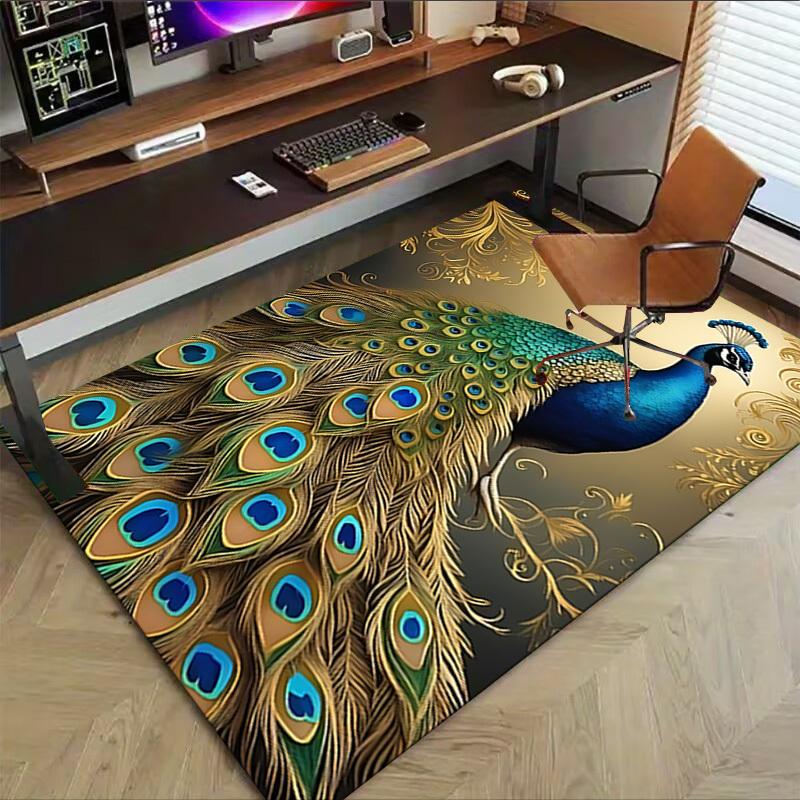 1pc Peacock Pattern Carpet, Office Rug Outdoor Mat Home Decor Area Carpet Festival