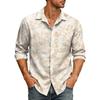 Men's Relaxed Fit Long Sleeve Shirt with Collar, Vintage Casual Button Down for Commute and Outdoor Daily Breathable Wear