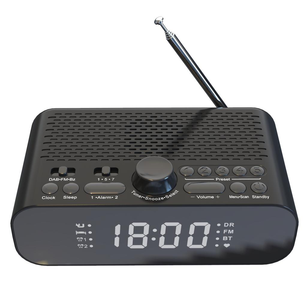 Mordern FM Radio LED Alarm Clock for Bedside Wake Up Digital Alarm Clock LED Display Rechargeable with Auto-Off Timer for Home