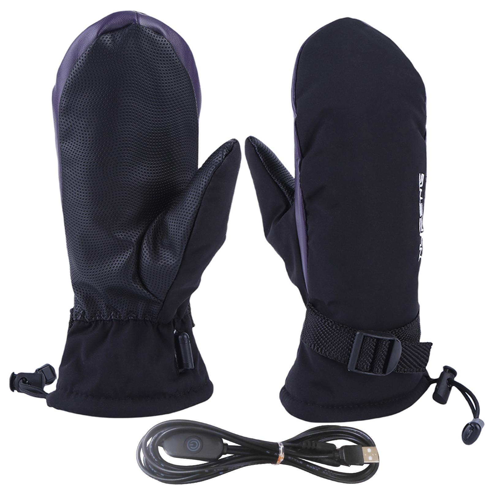 

Зимние теплые перчатки с подогревом, USB-зарядка, электрические термоперчатки с подогревом, 3 режима, грелка для рук для сноуборда, для скалолазания, пеших прогулок, велоспорта Large man чёрный