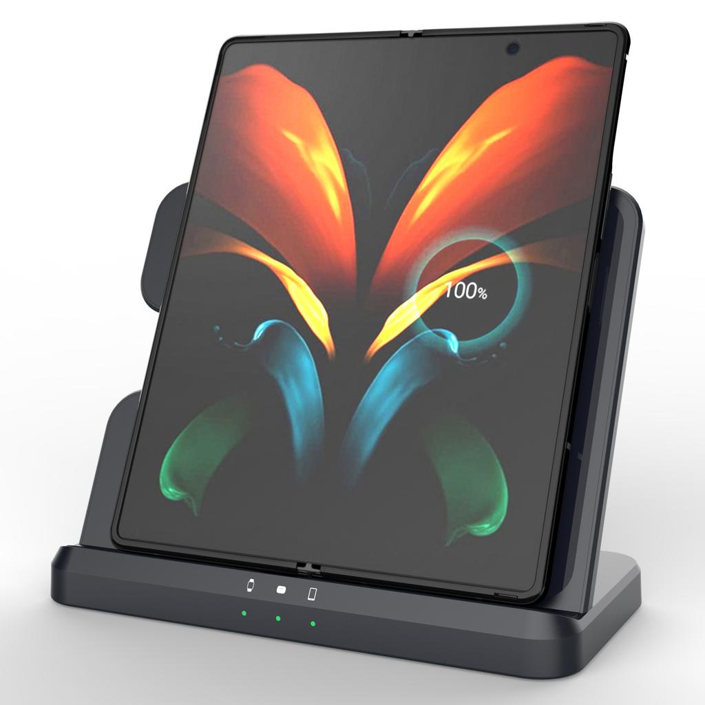 GY-Q10B 3 In 1 Fast Charger Pad Wireless Charging Station for Qi Standard Phone/Samsung Galaxy Watch/Earphone