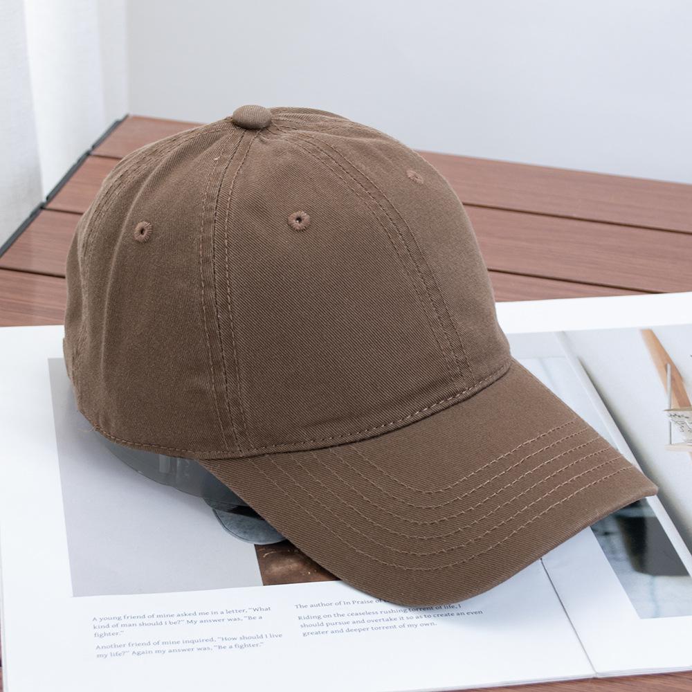 High-quality Pure Cotton Light Board Solid Color Versatile Baseball Cap for Men and Women Soft Top Casual Big Head Circumference Showing Face Small C